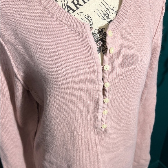 Eddie Bauer Blush Button Down Knit Top - Picture 3 of 9